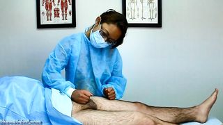 SURGICAL HOODED CHINESE PHYSICIAN HANDJOBS PLUMP FELLOW