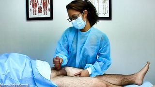 SURGICAL HOODED CHINESE PHYSICIAN HANDJOBS PLUMP FELLOW
