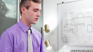 During a job interview, Derek Kage fucks Scott