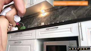 Passionate Kitchen Fucking While Wife Cooks Dinner