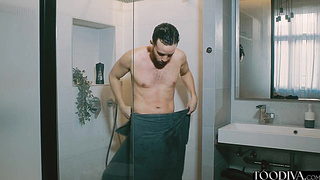 Busniessman wakes up to cleaner fuck