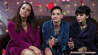 Three curvy lesbians oral sex and domination