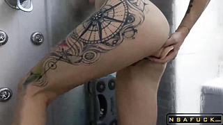 Anal Caresses with a Dildo in the Shower