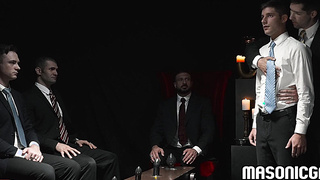 Twink anal fucked in front of a group of men!