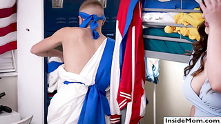 College teens swap and fuck their stepmoms in room