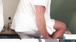 Drew and Dalton Hyde massaging each other