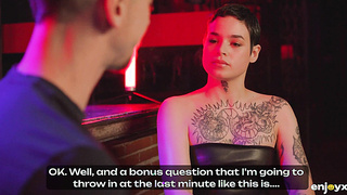 Obedient slut Saba Lapiedra gets dominated in BDSM threesome