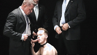 Old men take twink for a test drive!