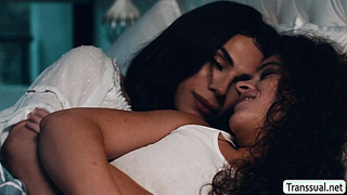 Trans stepmother licks and fucks her stepdaughter