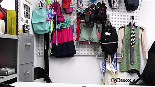 Handcuffed brunette looks forward to dicking