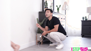 Annoying huge boobs latina stepsister