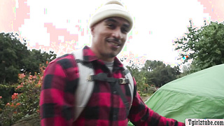Trans hiker gets ass pounded in the camping site