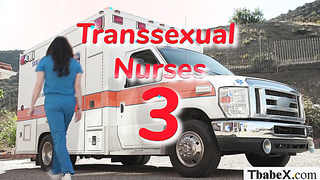 Ambulance driver bareback fucks shemale nurse