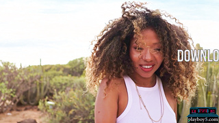 Black latina MILF outdoor with Playboy