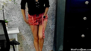 German MILF posing in mini skirt on webcam