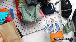 Making bitchy milf suspect squirt in the backroom