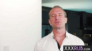 New massage practice on big cock guy