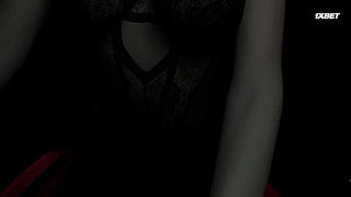 3D сексуальная азиатская стриптизерша в горячем нижнем белье сосет большой член