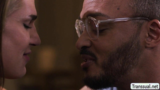 Tgirl Kalli Grace barebacked by big black cock