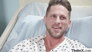 Shemale nurse Gracie Jane barebacked by patient