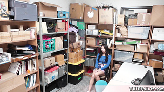 Extra cute brunette thief teen punished