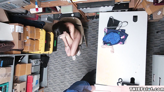Extra cute brunette thief teen punished