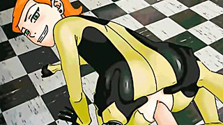 Teen and MILF anal toons