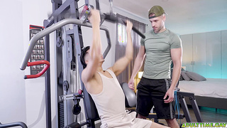 Arno Antino and Angel Santana jerk off together