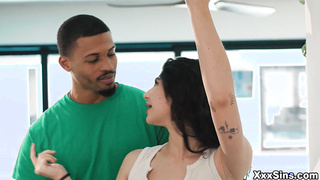 Liz hang from it as Rocket fucks