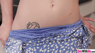 Stepsis seducing stepbro in hot skirt