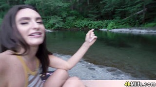 Going to visit the lake with Mila Taylor