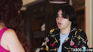 Mature stepmother welcoming her stepson