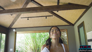 Round ass Asian MILF model with Playboy