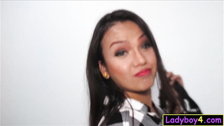 Big ass ladyboy GF fucks guy anal doggy