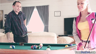 Cute blonde stepsis wants a bet with me