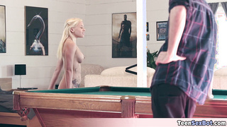 Cute blonde stepsis wants a bet with me