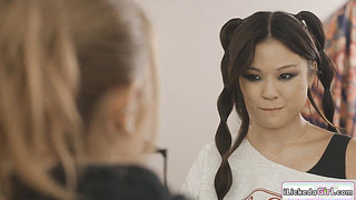 Petite asian fingered by her lesbian bff