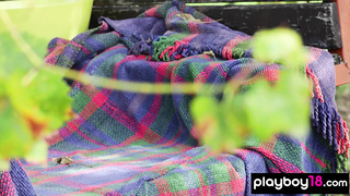 Petite asian babe shows her exotic pussy