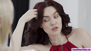 Hot lesbian fucks each others pussy using strap on