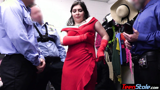 Teen escaping from casino on four dicks