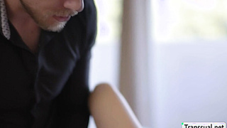 Gorgeous Trans wife bareback fucked by her husband