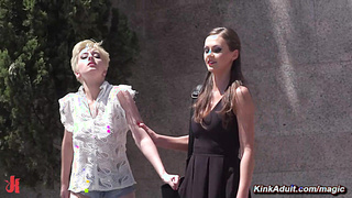 Blonde Molly Saint Rose humiliated and fucked in public