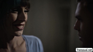 MILF TS stepmom suck and ride stepsons big dick