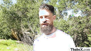 Forest Campers enjoy bareback fuck sex in the tent