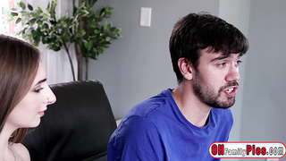 Indifferent stepbro fucks big tits teen