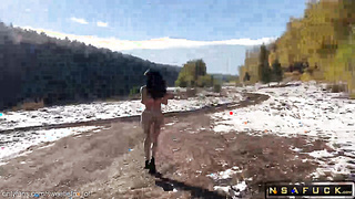 Сrazy Girl Takes off her Clothes in Cold