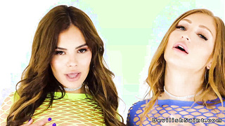 Lube slathered ladies share bodies