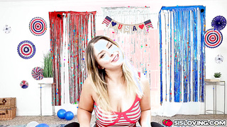 Stepbrother gets to fuck his stepsisters thighs