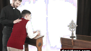 Priestly Duties! Creepy Priest fucks twink!