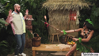 TS Lola Morena gets bareback fucked by outsider